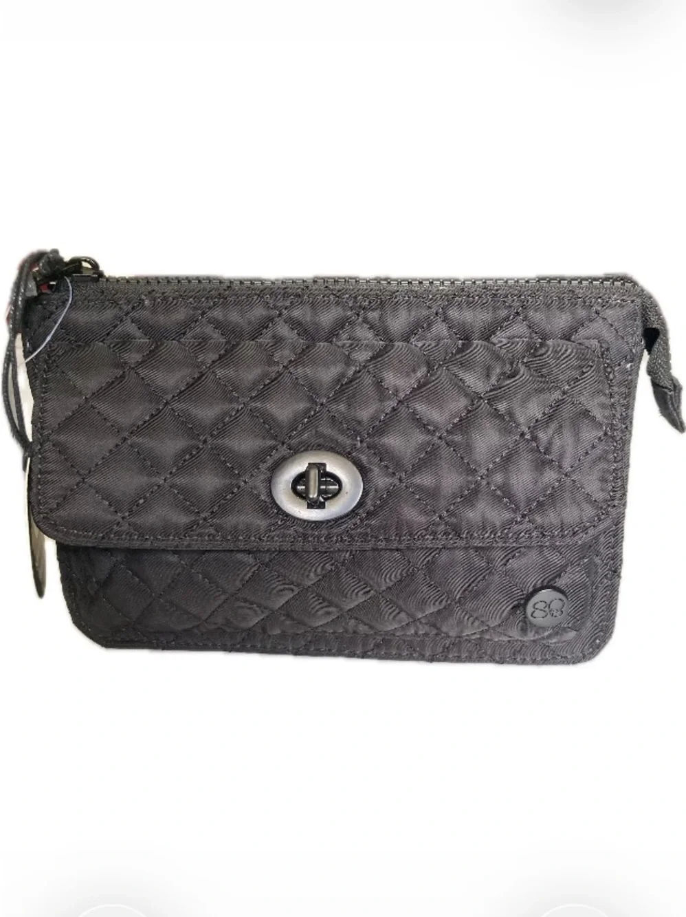 NWT SAMANTHA BROWN Quilted Crossbody Travel Bag Organizer Black